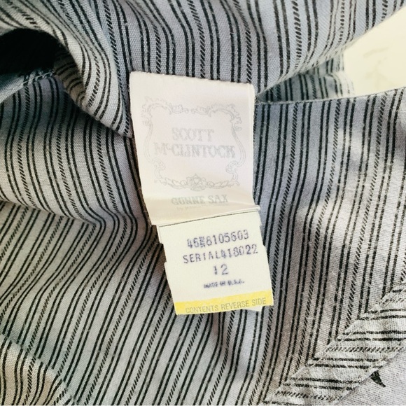 Gunne Sax Vintage 80s Gray Floral Leaf Swirl Back Button Midi Dress | Size 12 - Picture 9 of 11